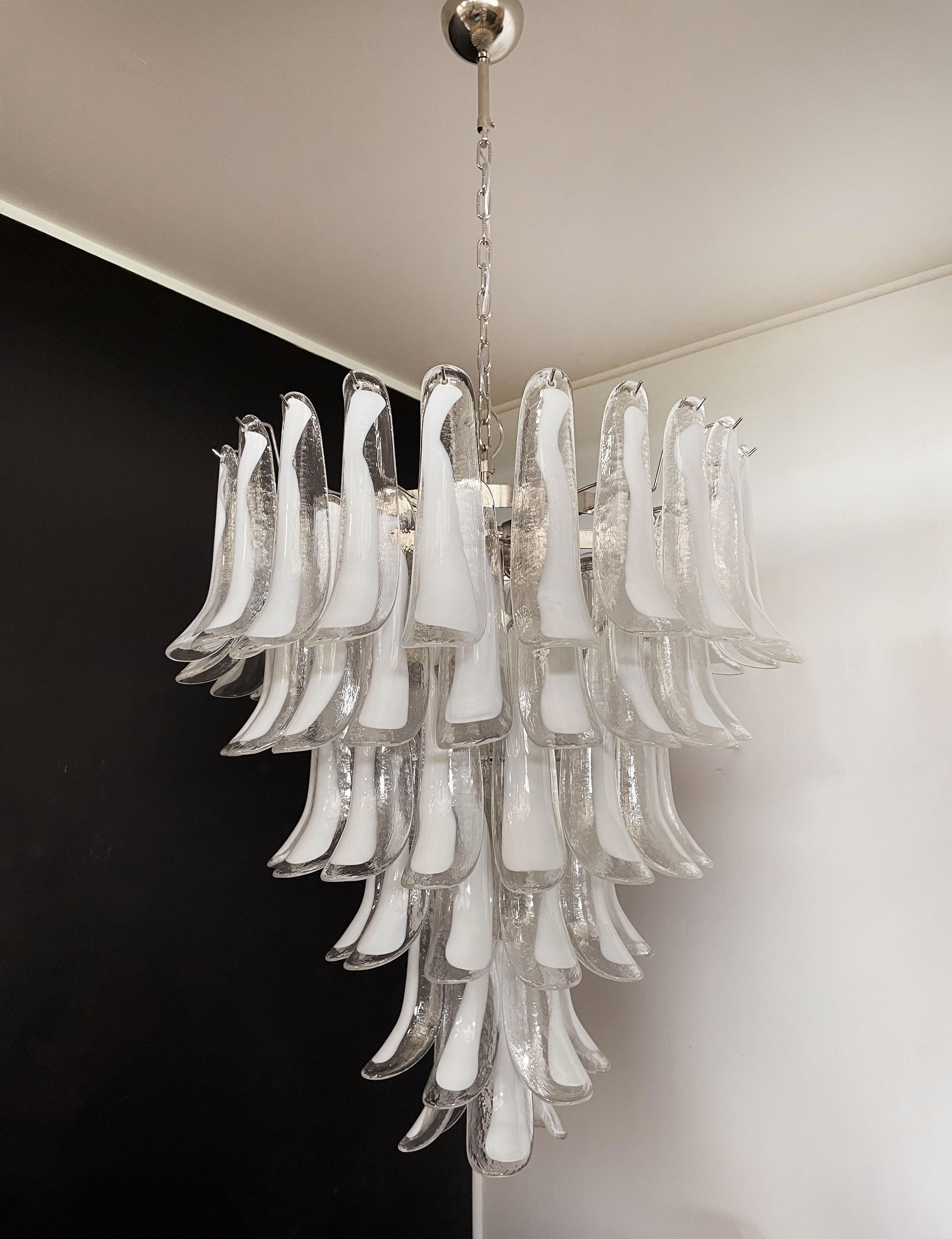 Italian vintage Murano chandelier in the manner of Mazzega - 75 glass petals For Sale 11