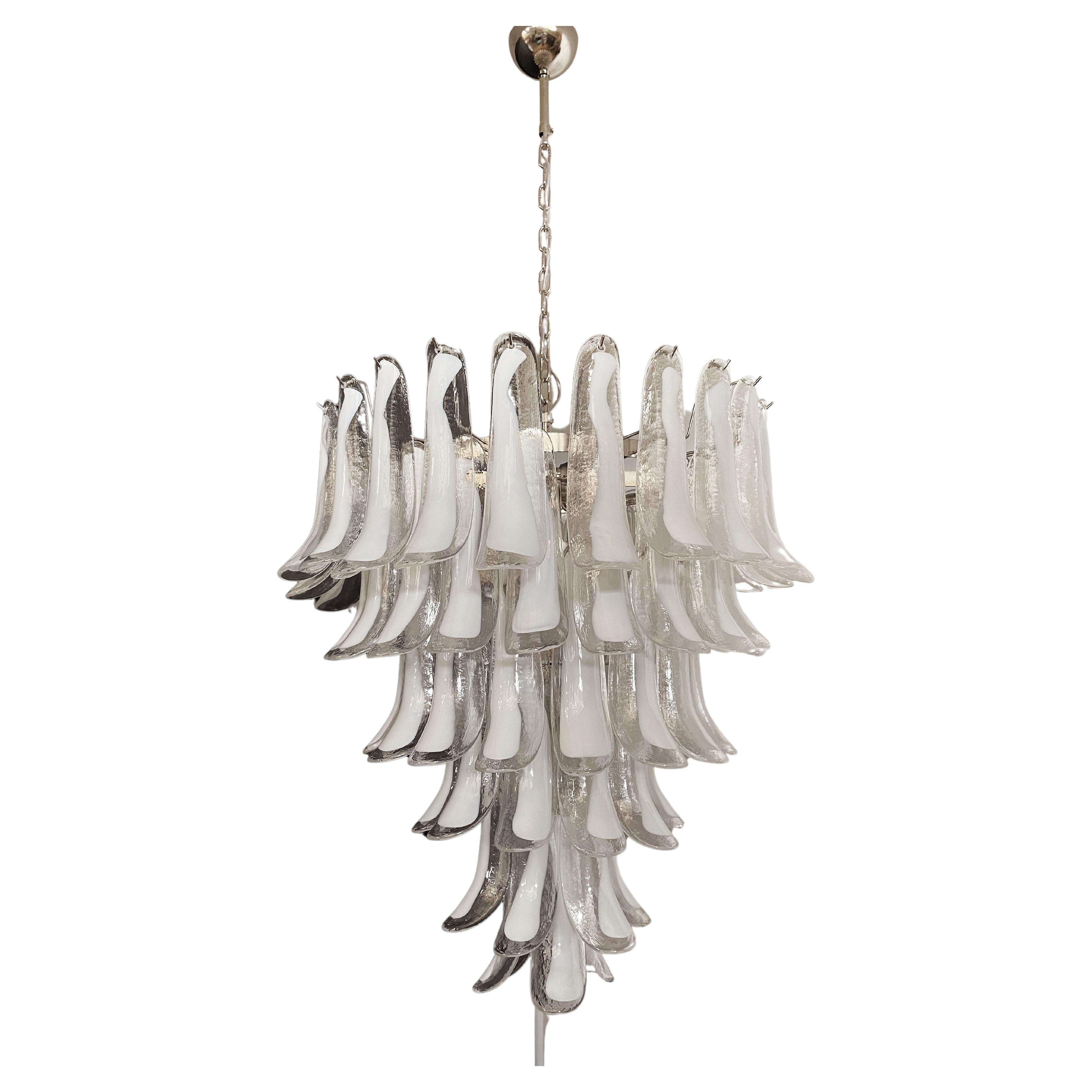 Italian vintage Murano chandelier in the manner of Mazzega - 75 glass petals For Sale