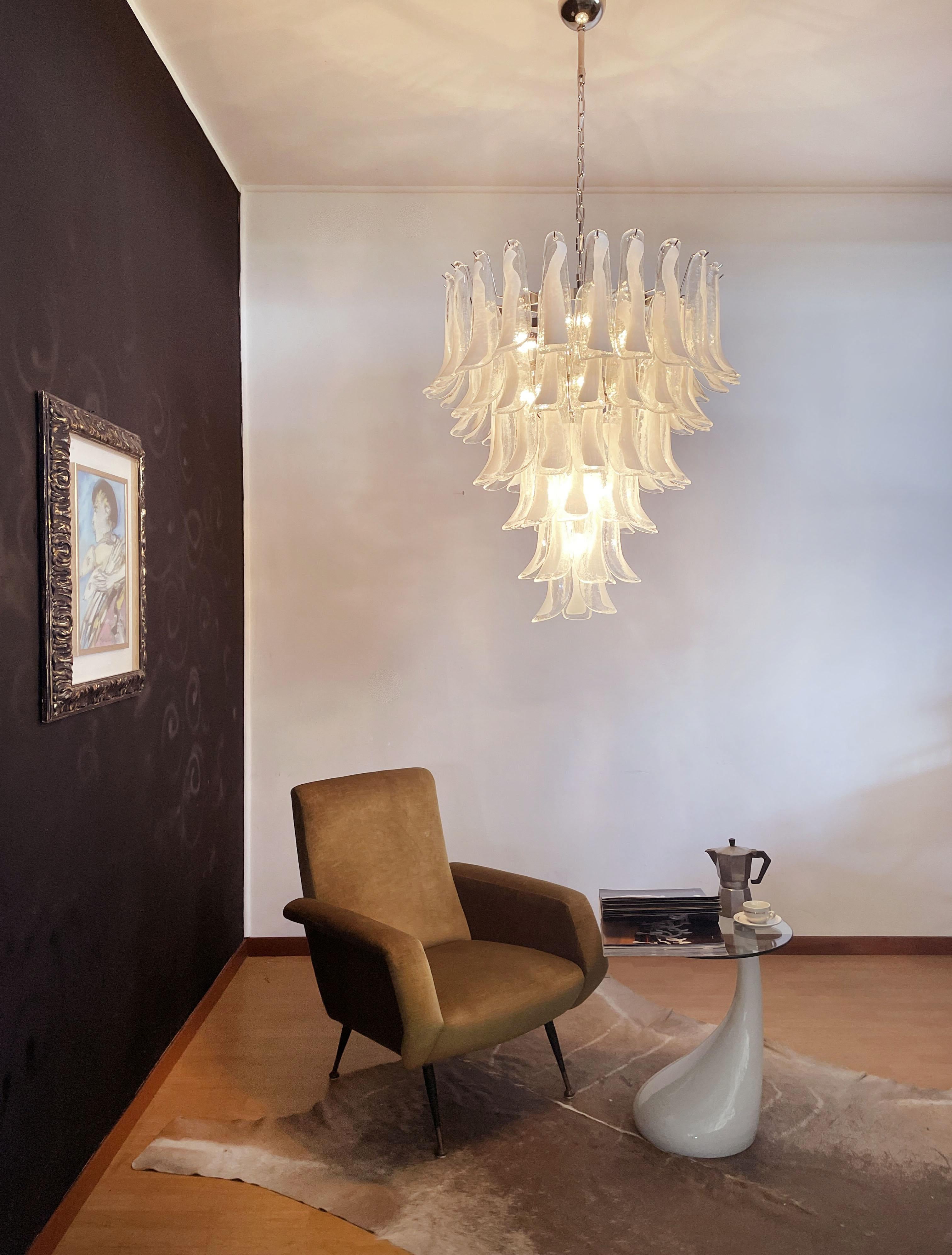 Italienischer Vintage-Murano-Kronleuchter im Vintage-Stil nach Mazzega, 75 Gläser im Angebot 3