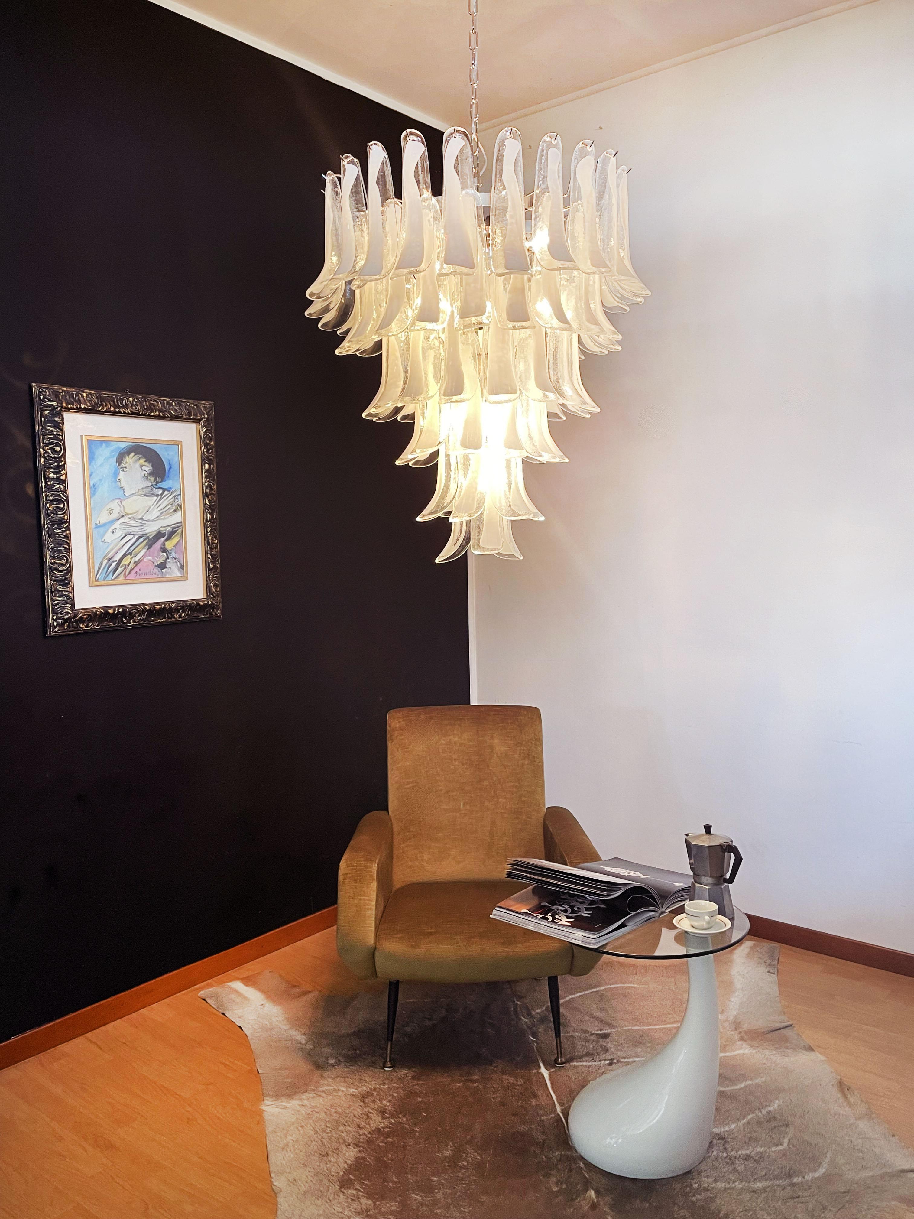 Italienischer Vintage-Murano-Kronleuchter im Vintage-Stil nach Mazzega, 75 Gläser im Angebot 5