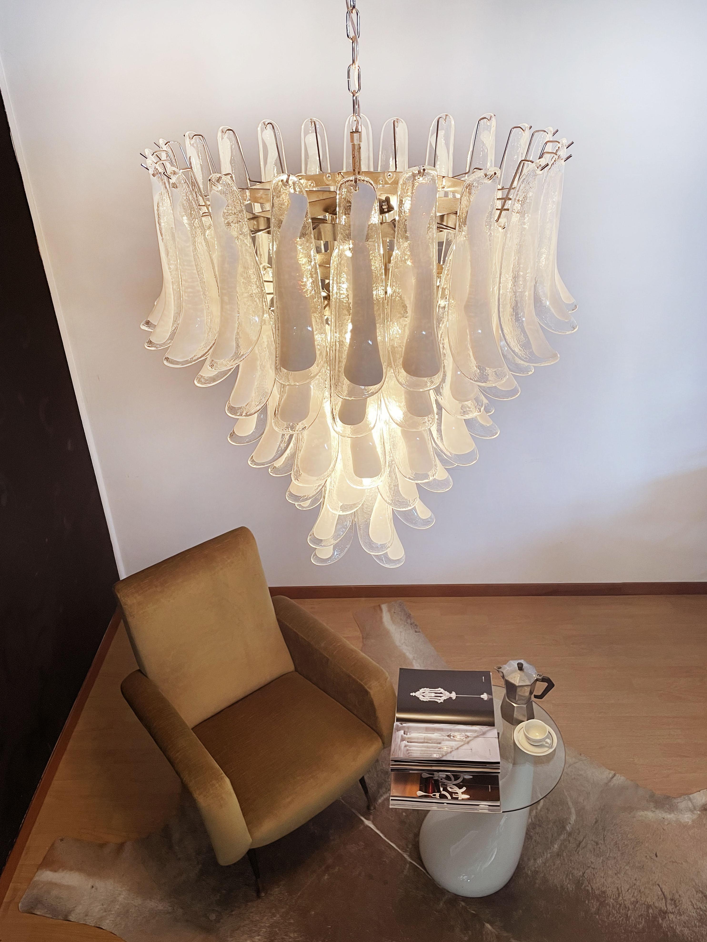 Italienischer Vintage-Murano-Kronleuchter im Vintage-Stil nach Mazzega, 75 Gläser im Angebot 6