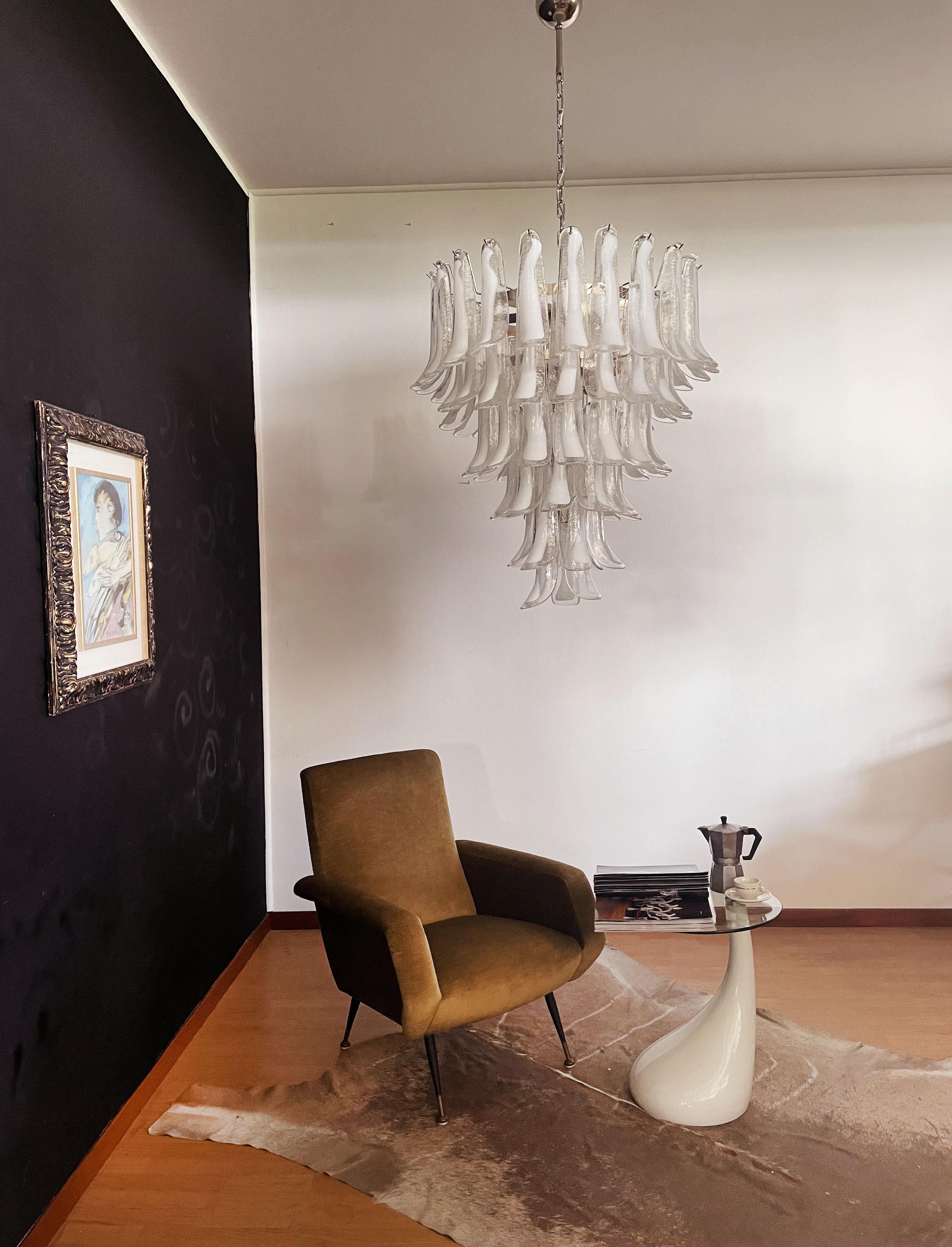 Italienischer Vintage-Murano-Kronleuchter im Vintage-Stil nach Mazzega, 75 Gläser im Angebot 1