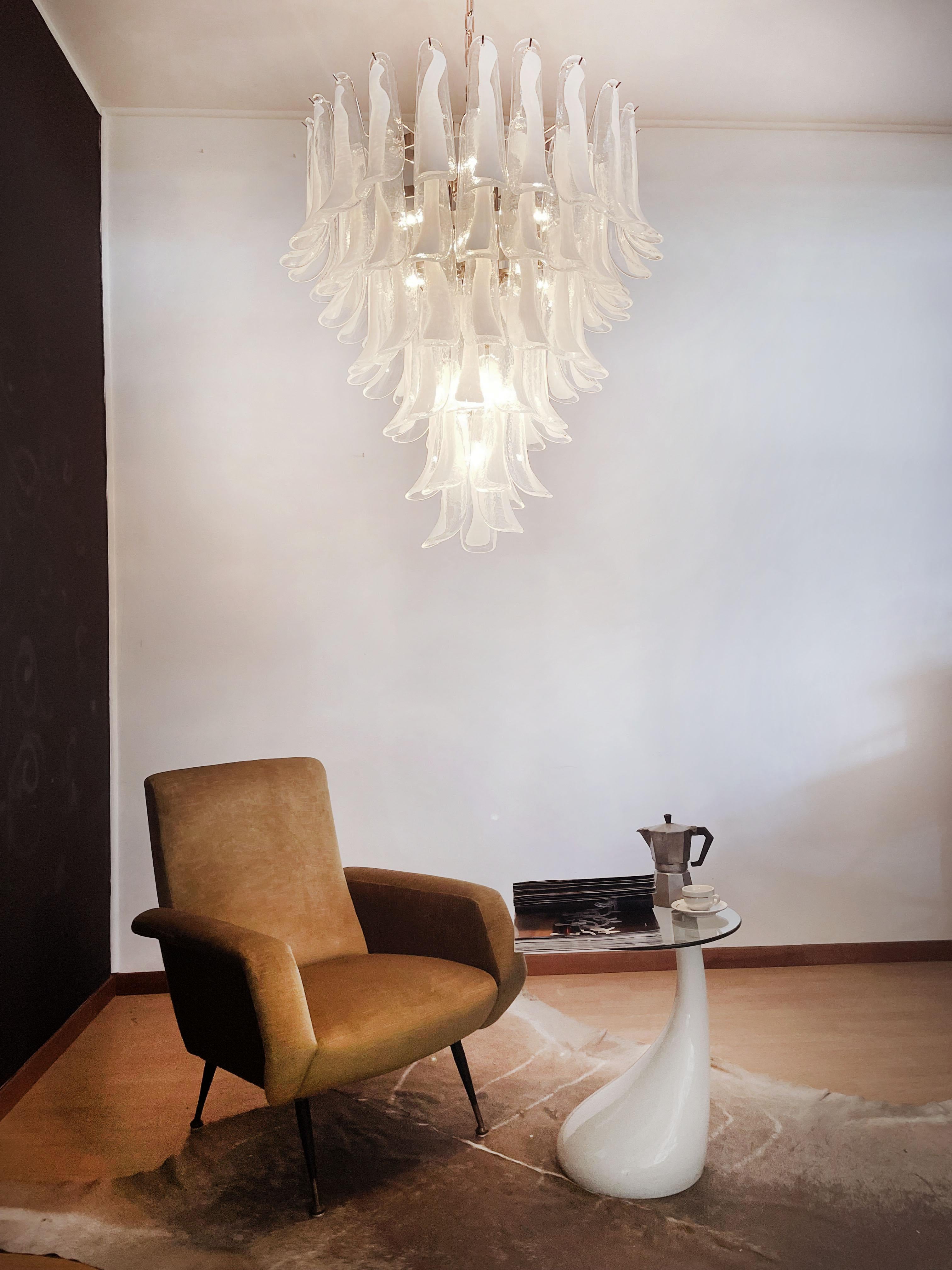 Italienischer Vintage-Murano-Kronleuchter im Vintage-Stil nach Mazzega, 75 Gläser im Angebot 2