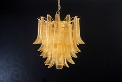 Italian vintage Murano chandelier - Mazzega - 41 GOLD glass petals