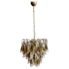 Italian Vintage Murano Chandelier, Mazzega, 41 "rondini" Amber Glass