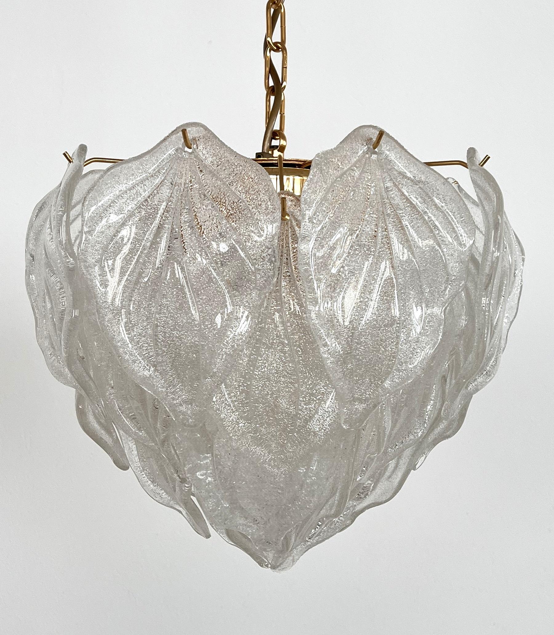 Italian Vintage Murano Chandelier with Glass Petals For Sale 6