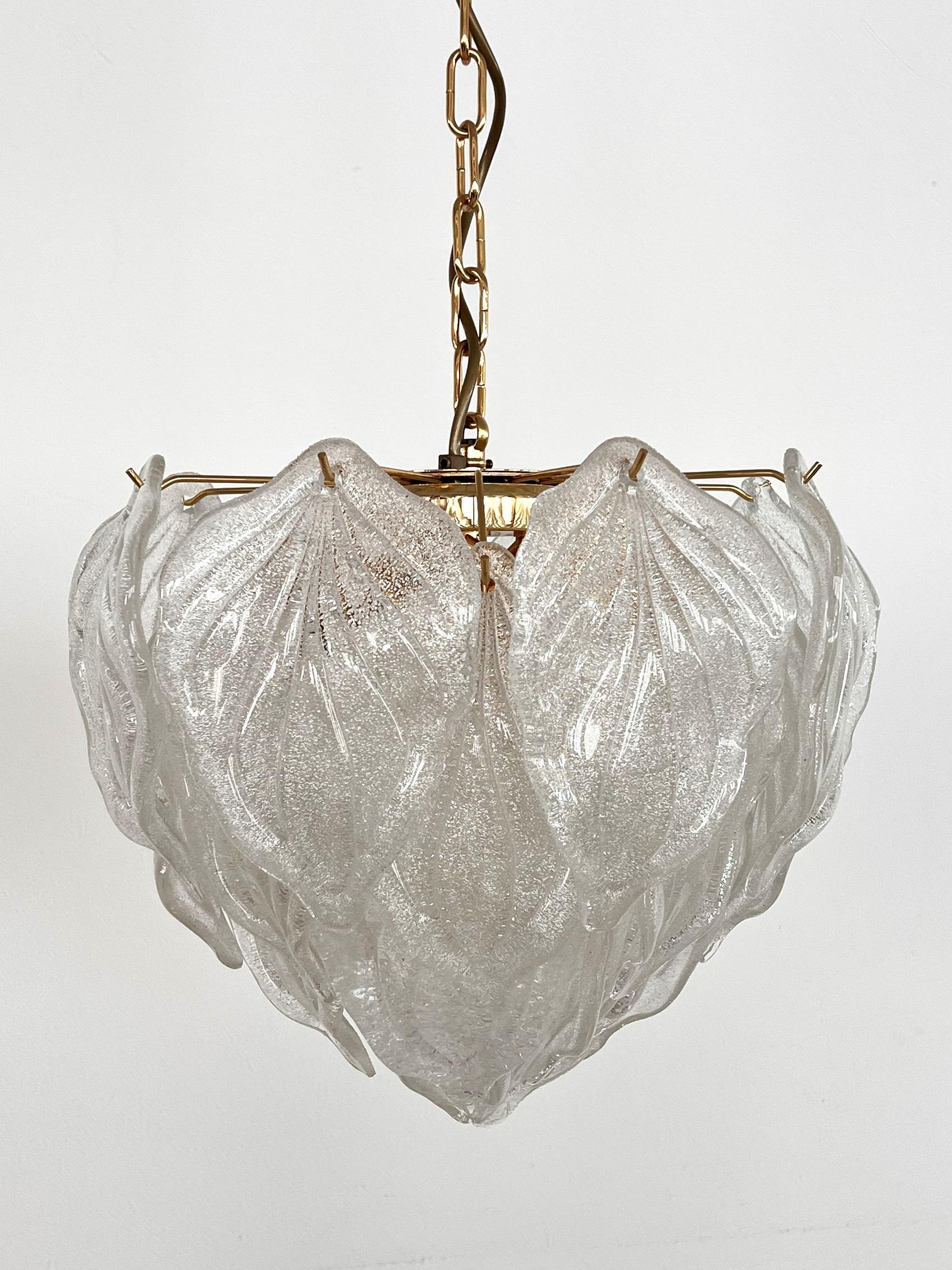 Italian Vintage Murano Chandelier with Glass Petals For Sale 1
