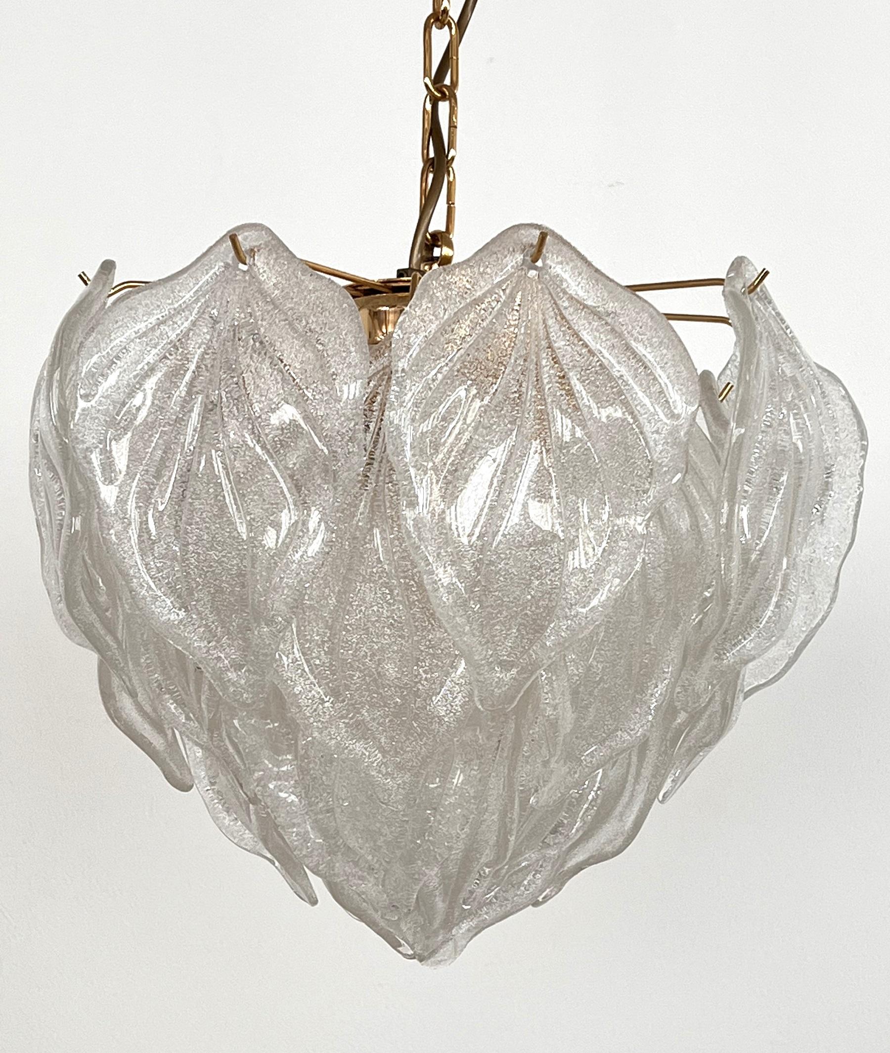 Italian Vintage Murano Chandelier with Glass Petals For Sale 3