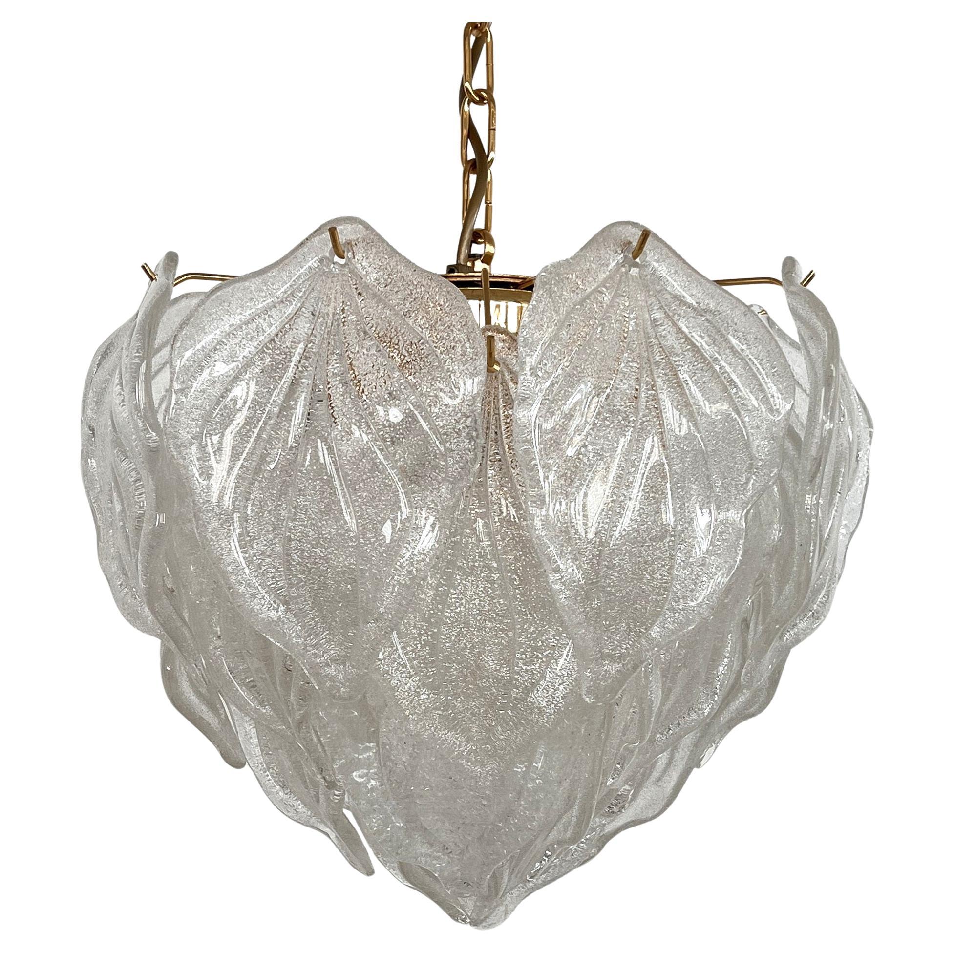 Italian Vintage Murano Chandelier with Glass Petals For Sale