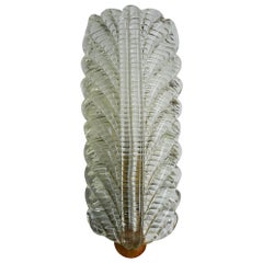 Italian Vintage Murano Glass and Brass Wall Light Sconce, 1920s