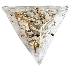 Italian Vintage Murano Glass Ceiling Light Flush Mount Chandelier