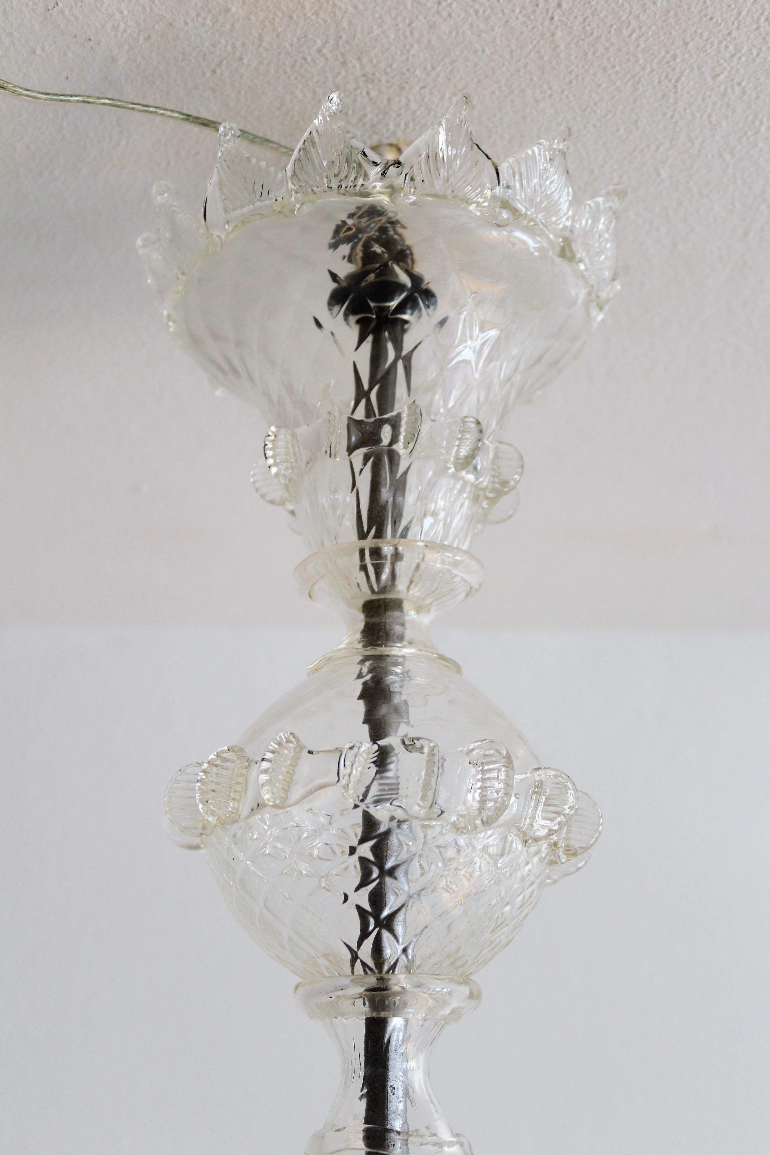 Italian Midcentury Murano Glass Chandelier, 1950s For Sale 2