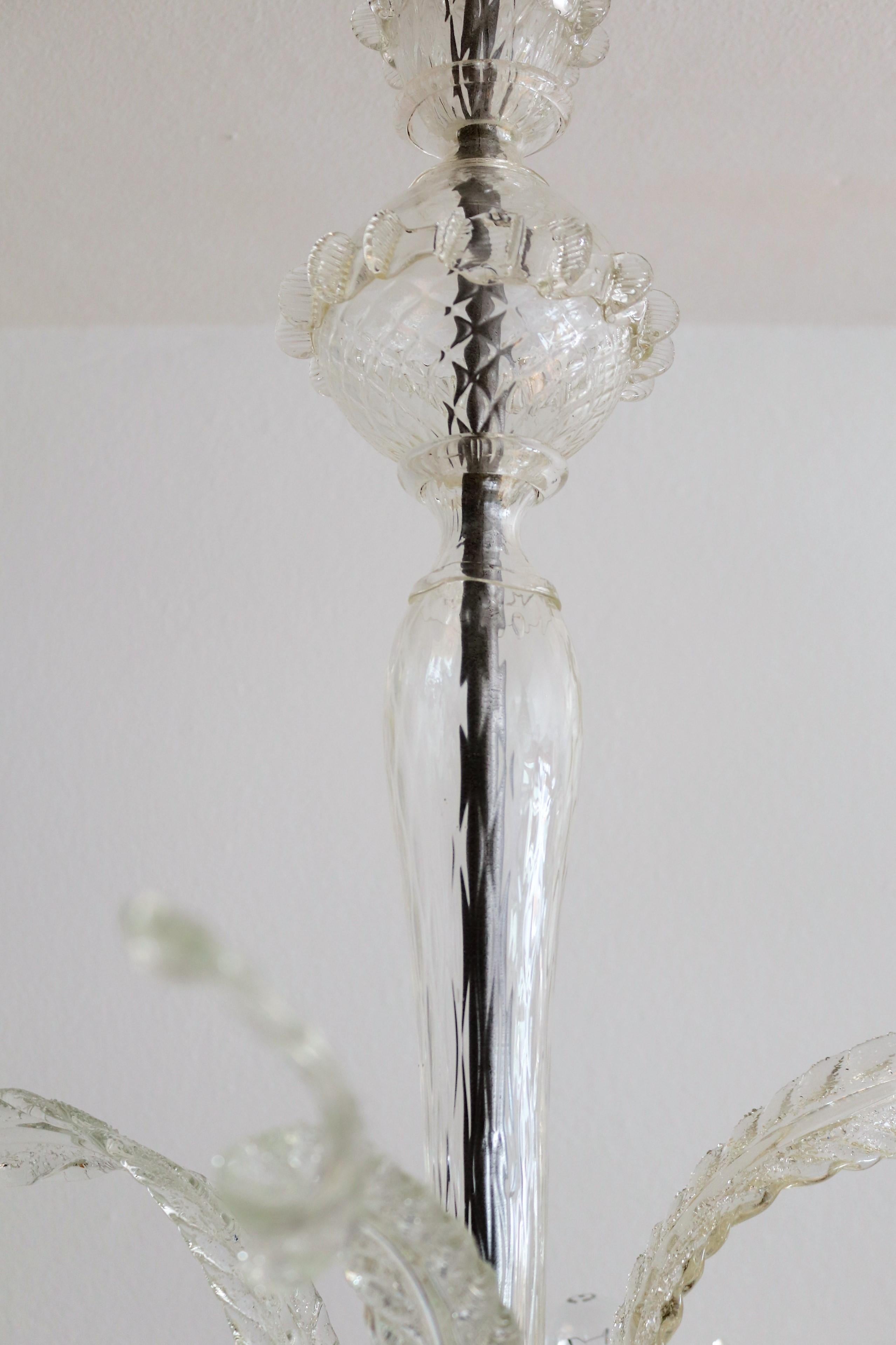 Italian Midcentury Murano Glass Chandelier, 1950s For Sale 3