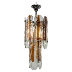 Italian Vintage Murano glass chandelier by Mazzega, model Occhio. Italy 1970s