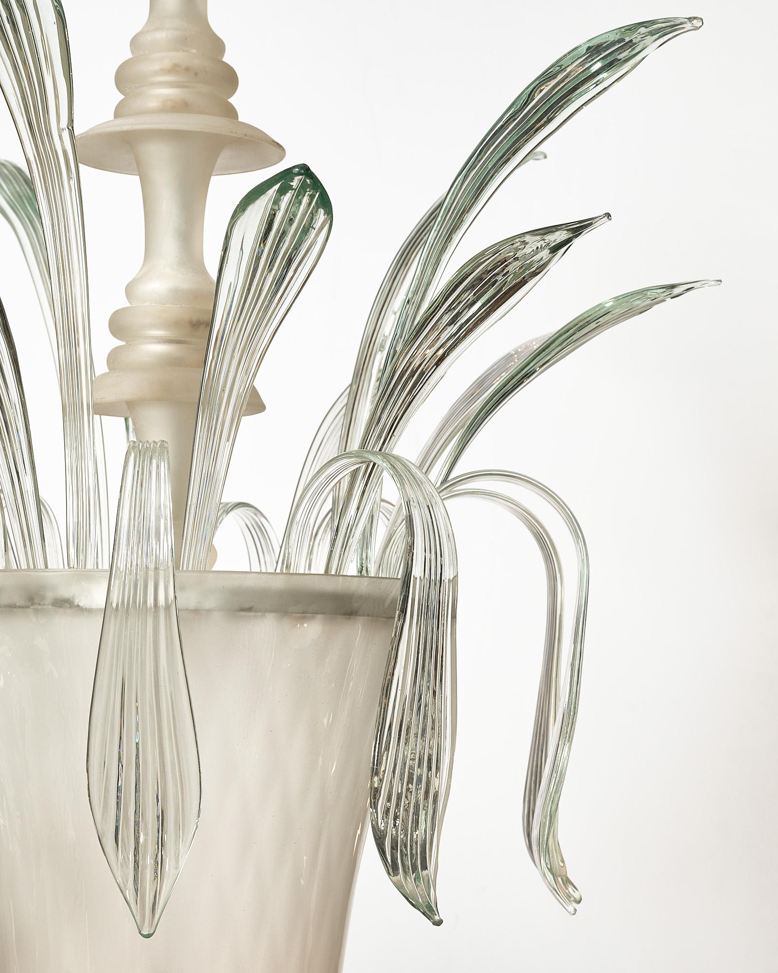 Post-Modern Italian Vintage Murano Glass Chandelier For Sale