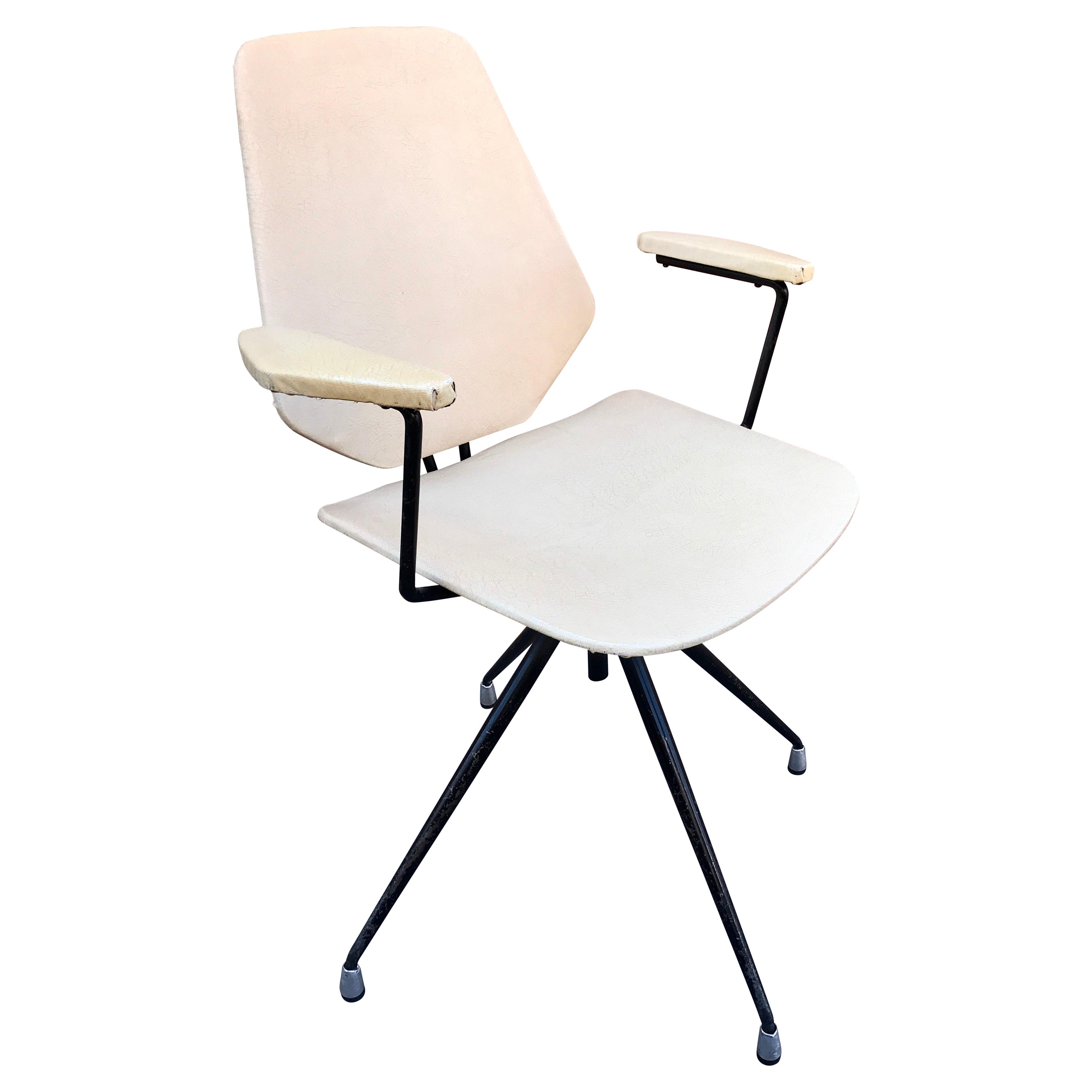 Italienischer Vintage-Schreibtisch- oder Schreibtisch- Drehstuhl