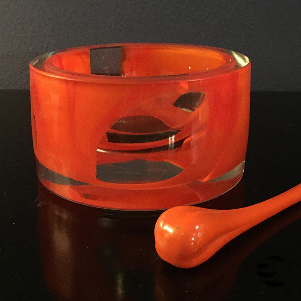 vintage orange ashtray