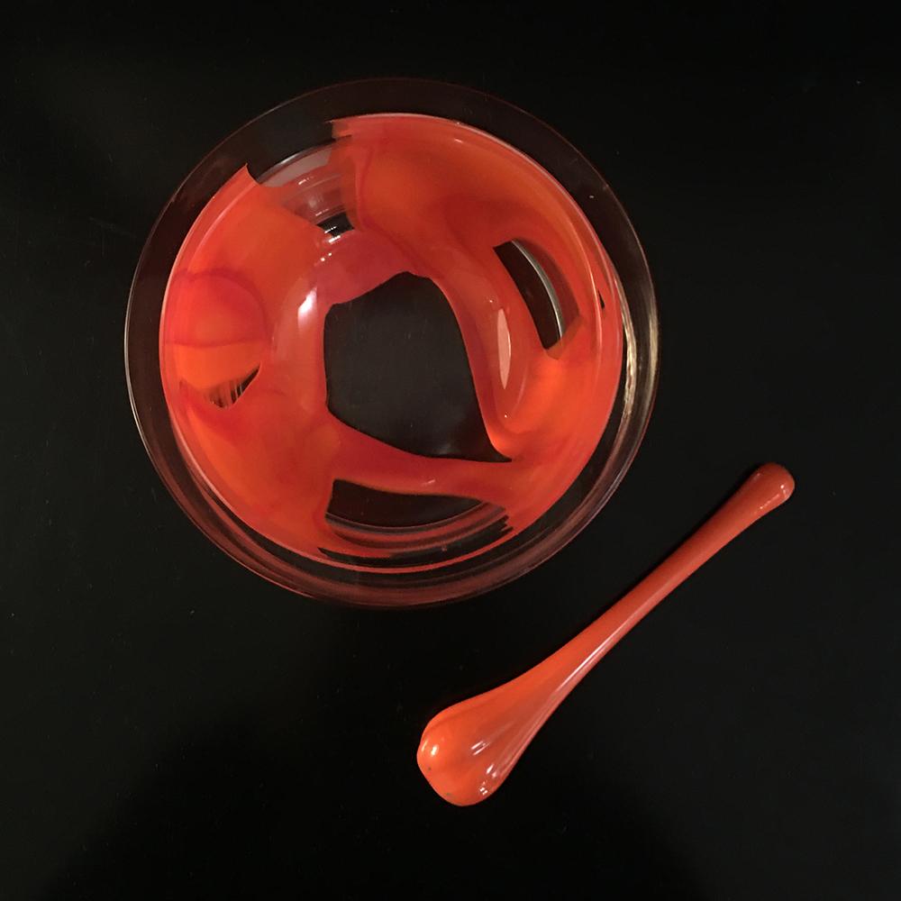 orange glass ashtray