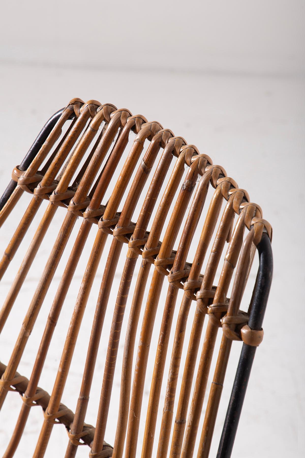 Italienisch vintage Paar Rattanstühle im Angebot 8