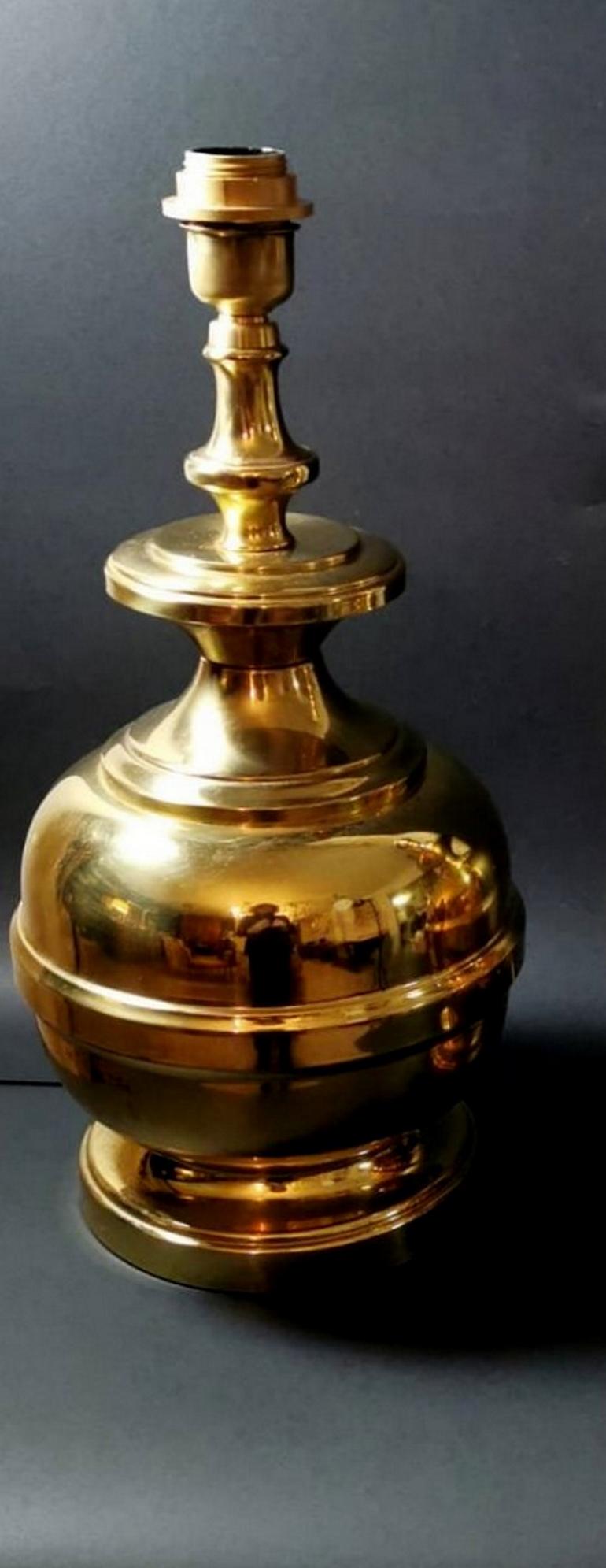 20th Century Italian Vintage Pair of Table Lamps in Polished Brass 'No Lampshades'