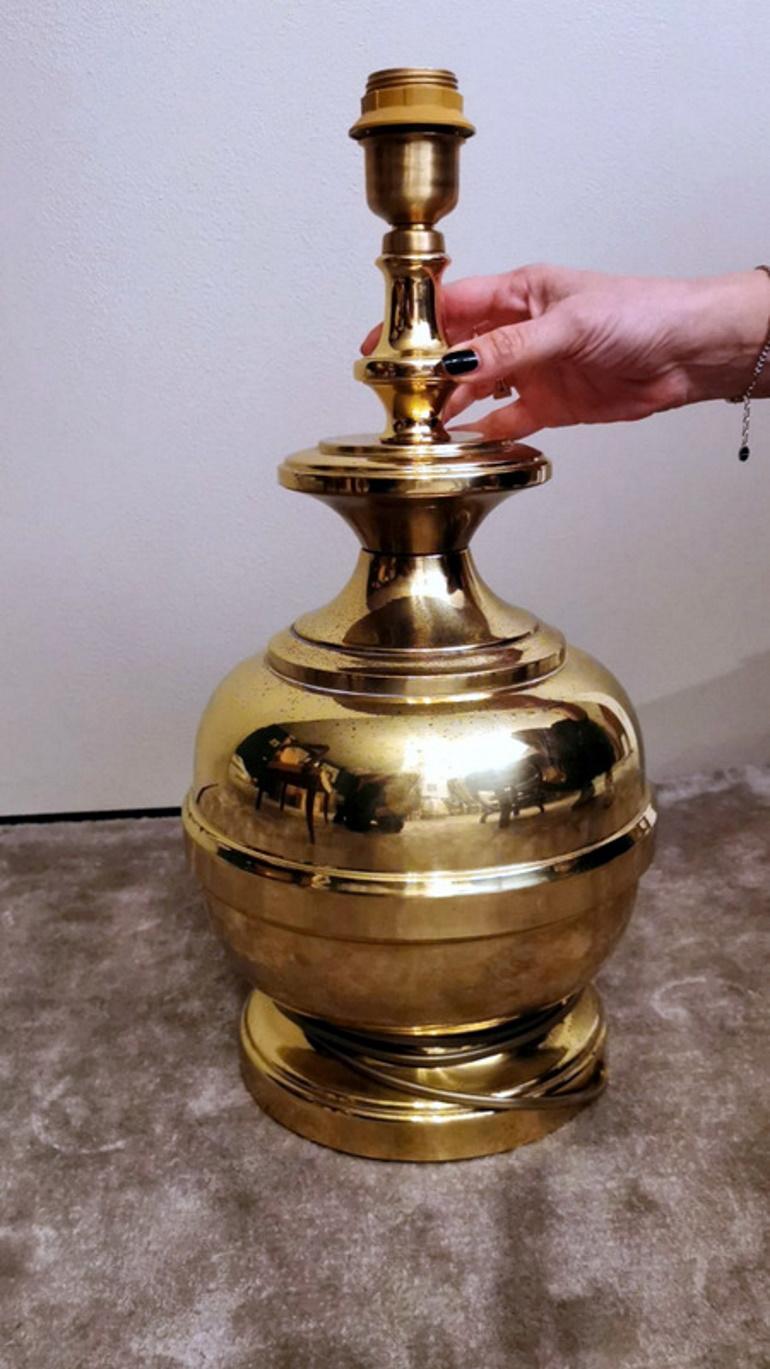 Italian Vintage Pair of Table Lamps in Polished Brass 'No Lampshades' 3