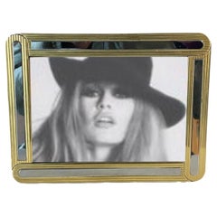 Italian Retro Picture Frame Chrome and Brass 1970s