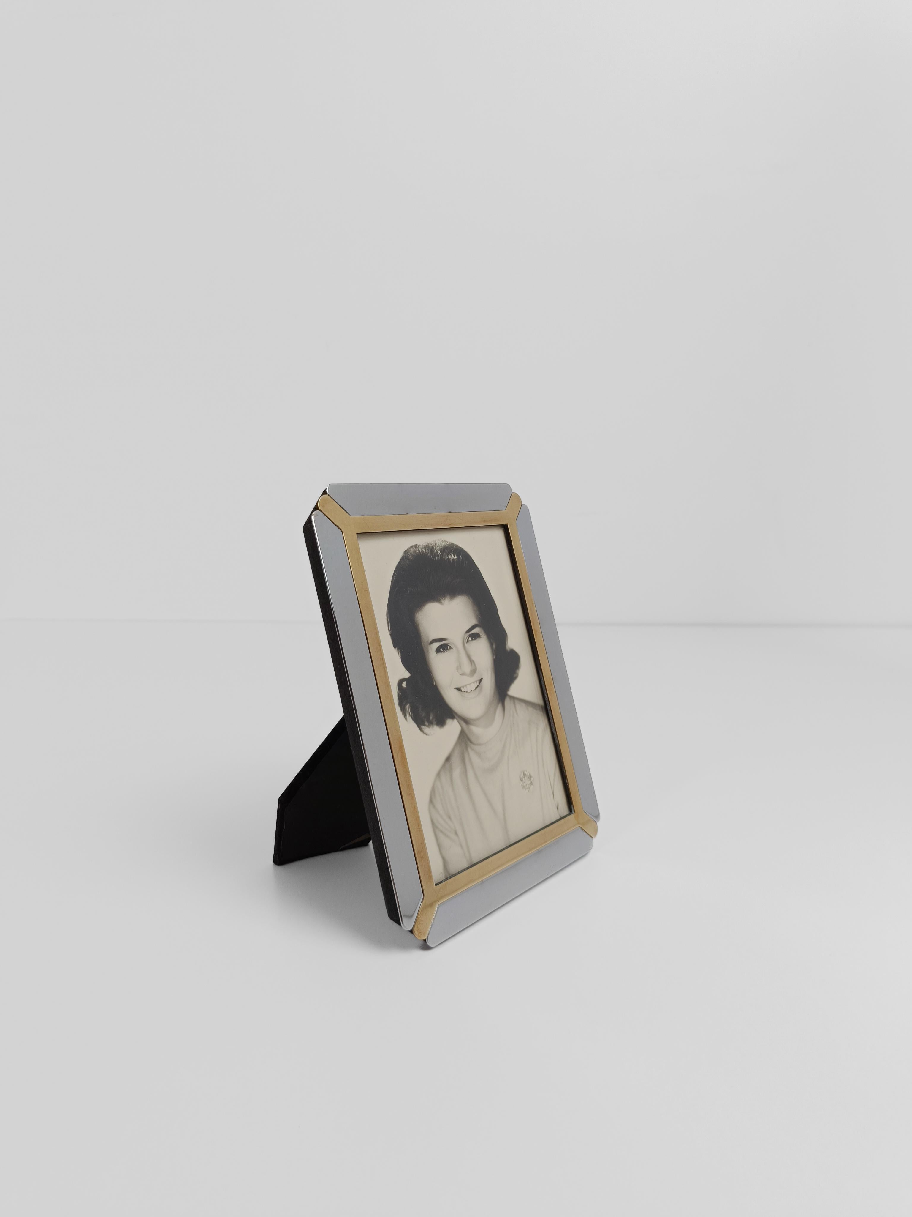Cornice d'epoca italiana in cromo e ottone, nello stile di R. Zevi, anni '70 in vendita 3