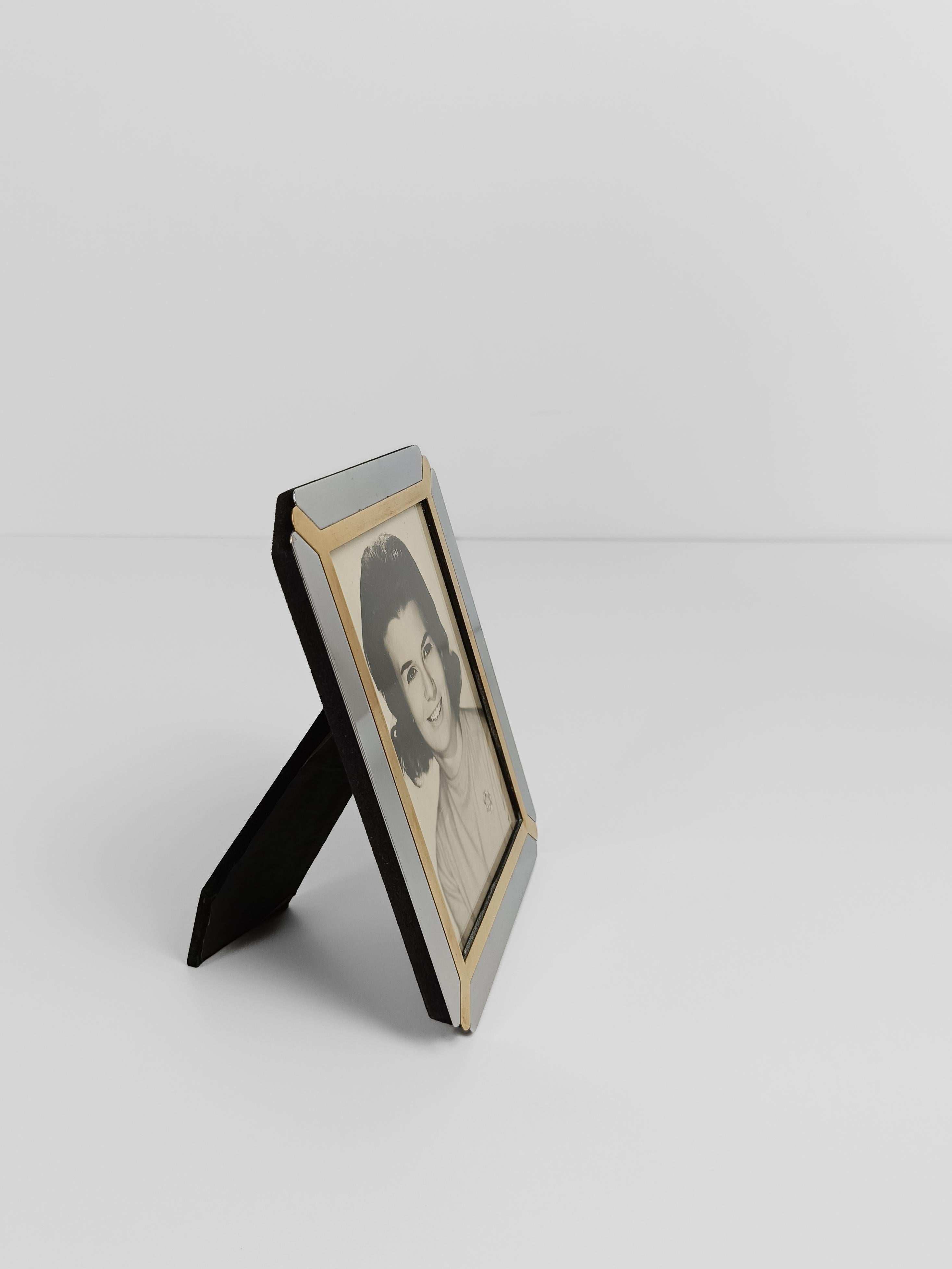 Cornice d'epoca italiana in cromo e ottone, nello stile di R. Zevi, anni '70 in vendita 4