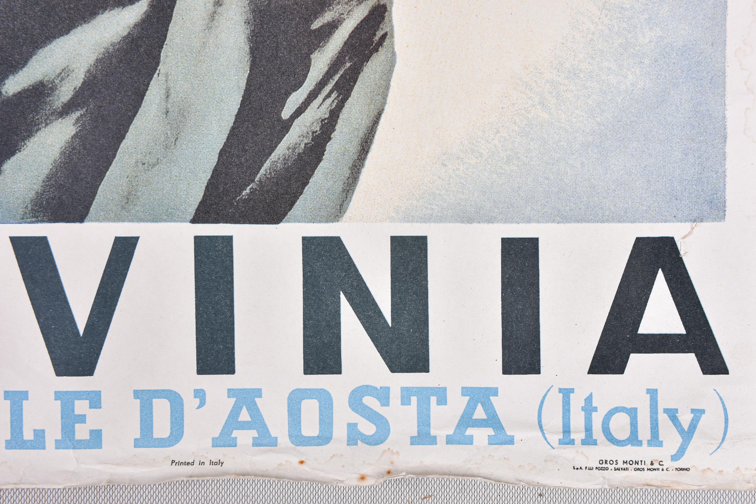 Italian Vintage Poster of Cervinia For Sale 2