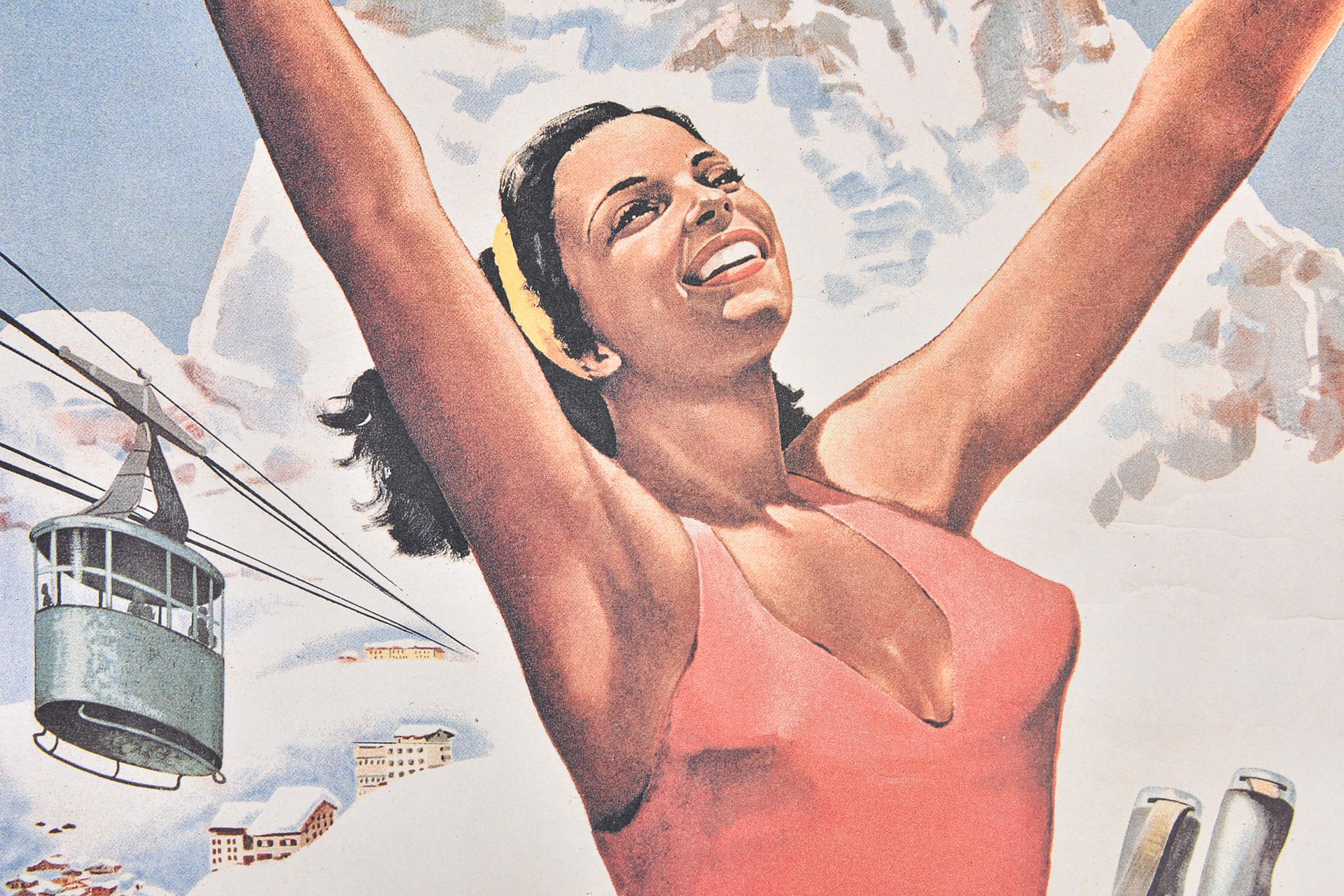 Italienisches Vintage-Poster von Cervinia (Sonstiges) im Angebot