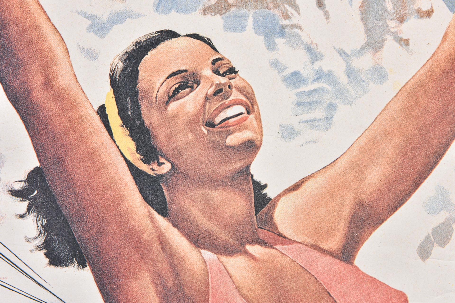 Pressé Affiche italienne vintage de Cervinia en vente