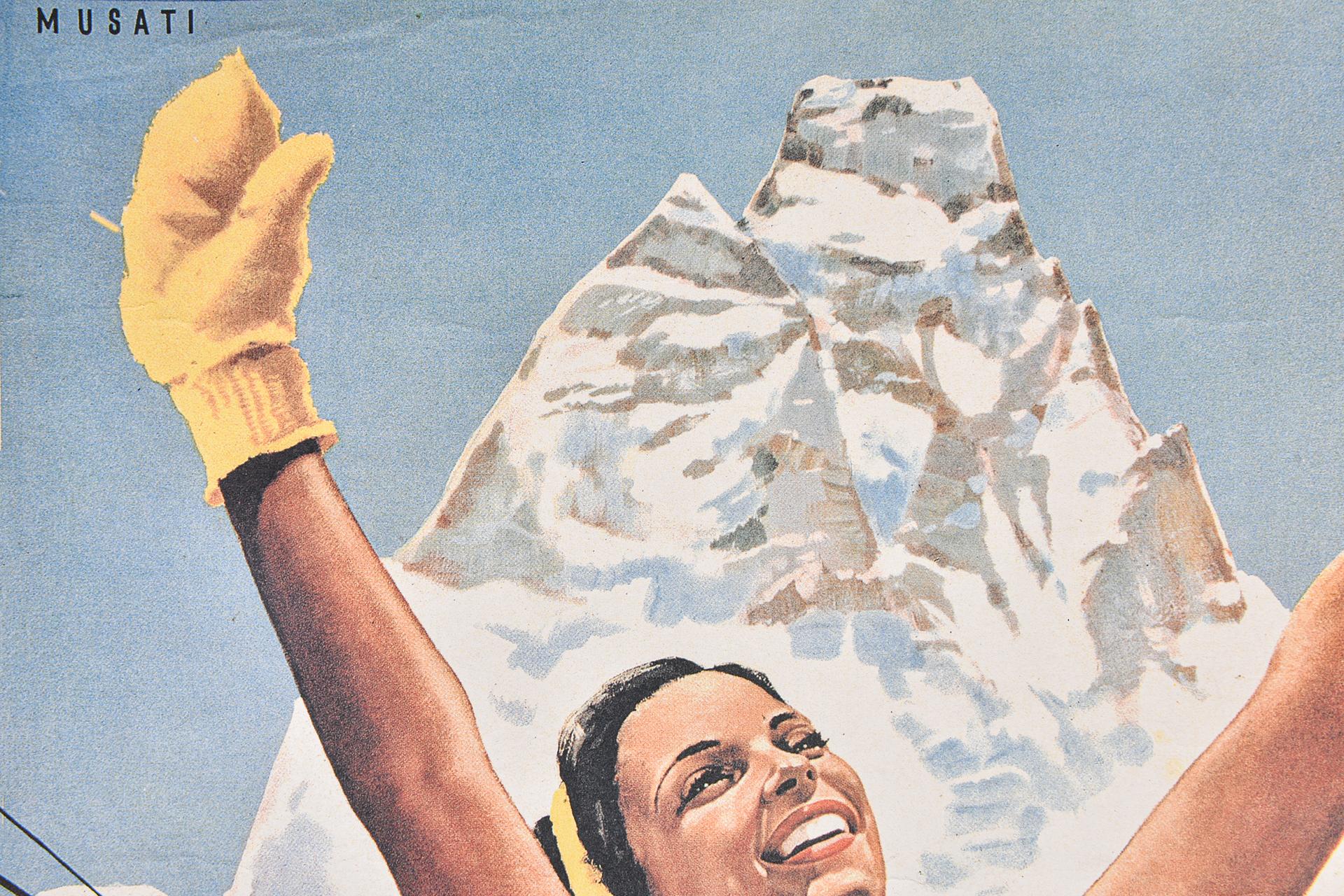 Italienisches Vintage-Poster von Cervinia (20. Jahrhundert) im Angebot
