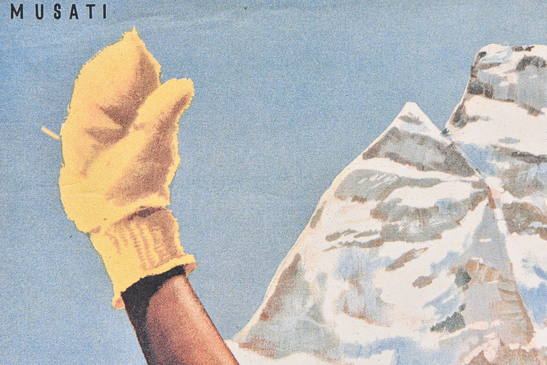 Italienisches Vintage-Poster von Cervinia (Papier) im Angebot