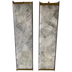 Italian Vintage Quartz Rectangular Wall Sconces