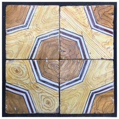 Italian Antique Reclaimed Decorated Tiles from Early 20th Century
