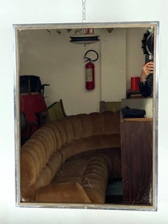 Italian vintage Romeo Rega chrome and brass mirror from 70s