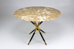 Italian Vintage Round Marble Table by Cesare Lacca, 1950s