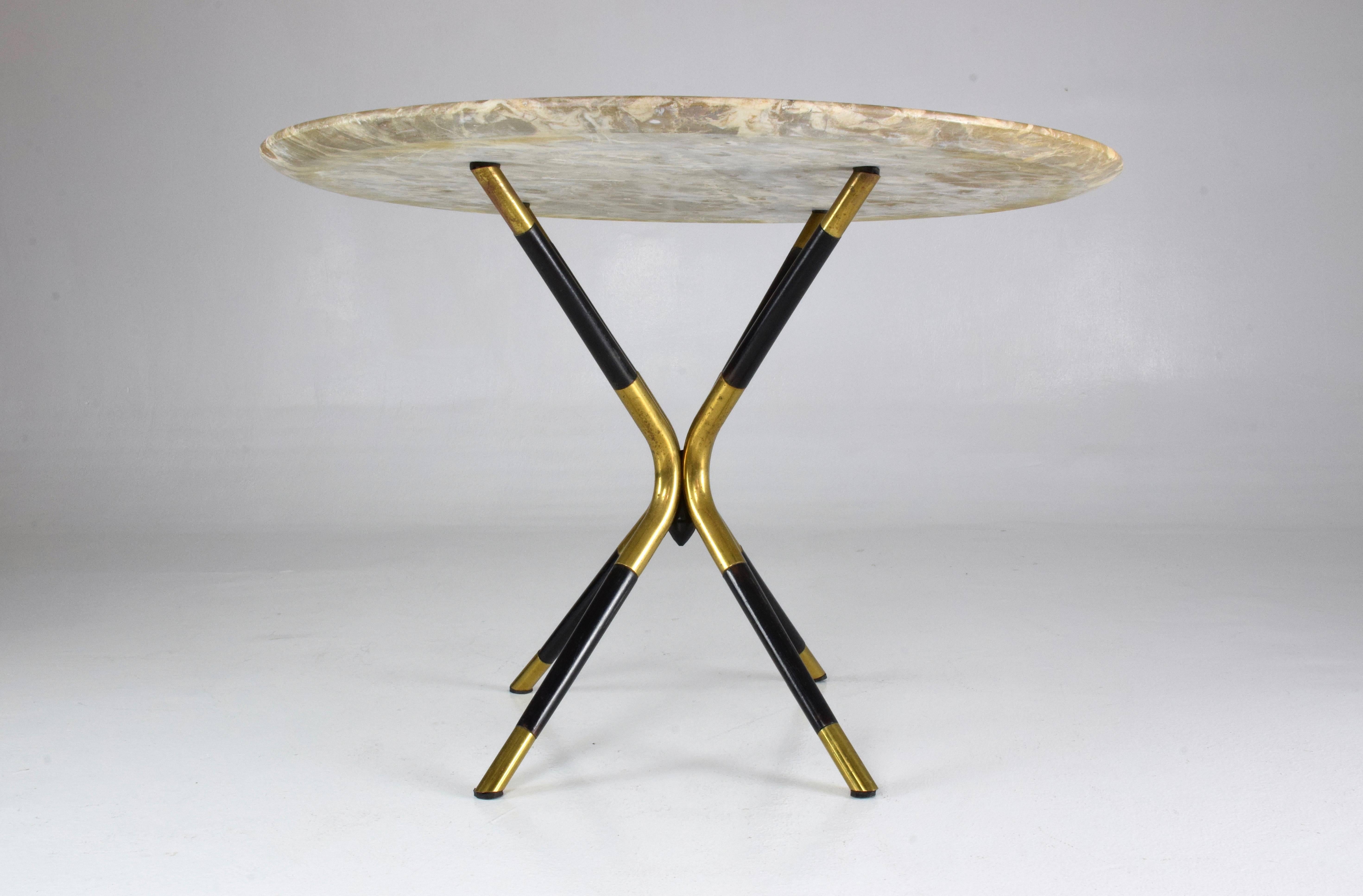 Italian Vintage Round Marble Table by Cesare Lacca, 1950s In Good Condition In Paris, FR