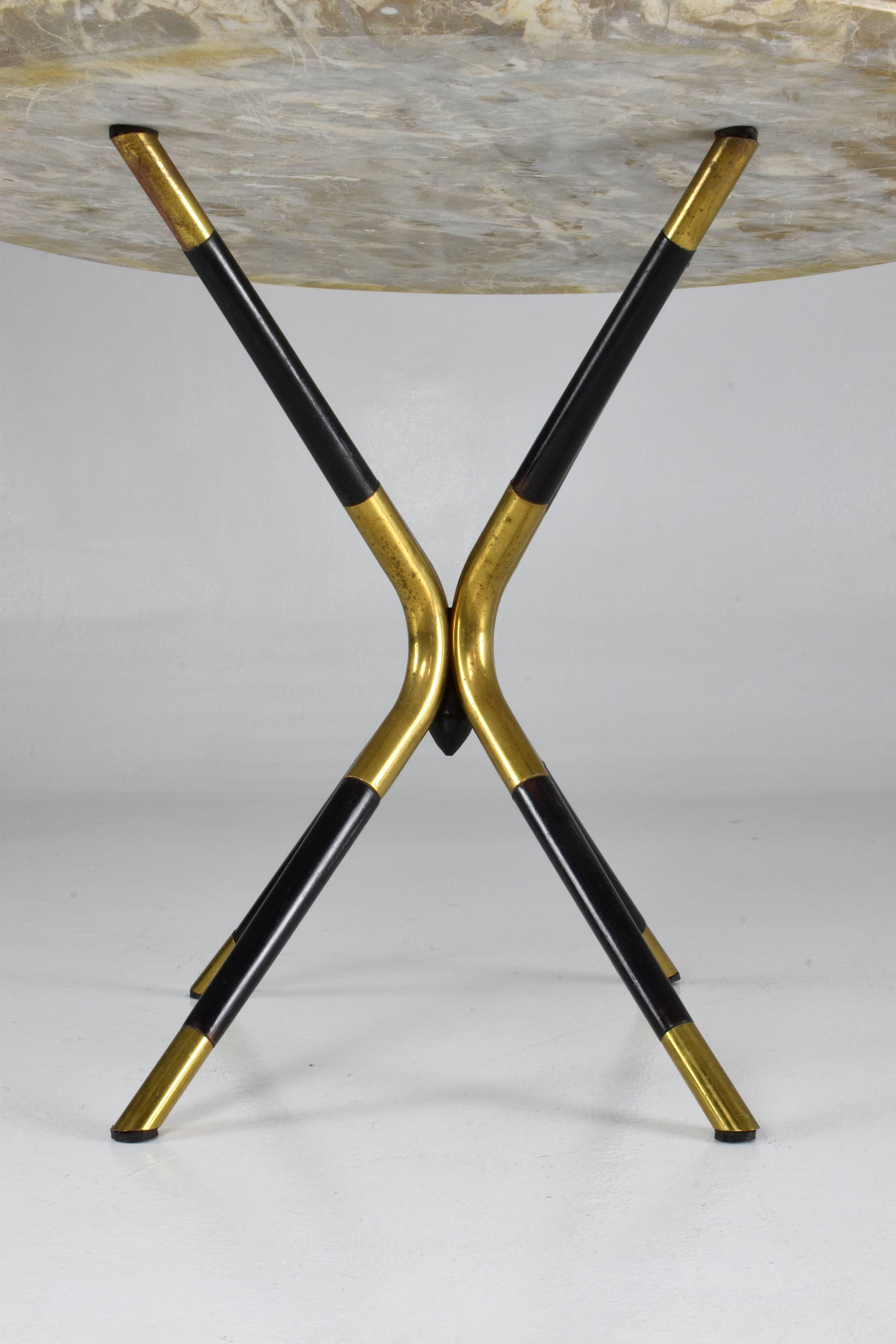 Italian Vintage Round Marble Table by Cesare Lacca, 1950s 1