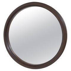 Italian Vintage Round Wall Mirror in wood