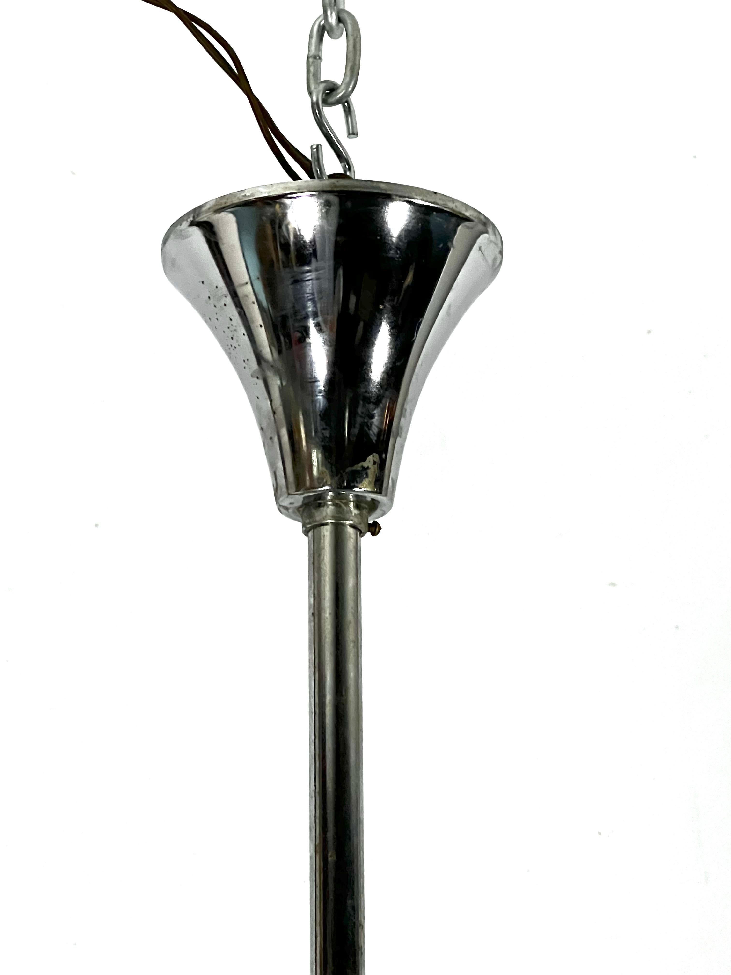 Italian Vintage Sciolari chandelier in chrome and glass from 70s For Sale 5