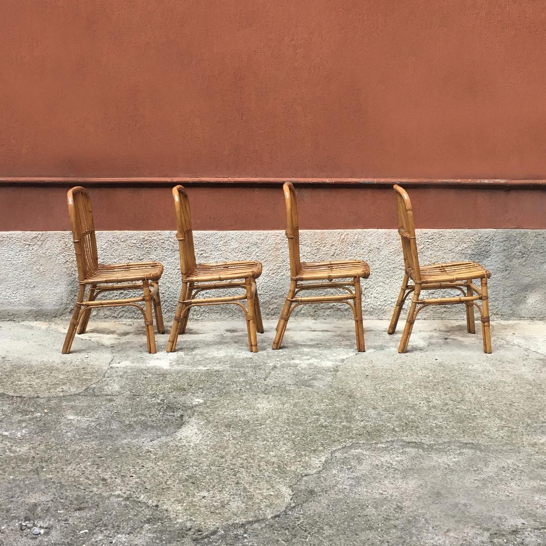 Italian vintage set of four wicker chair, 1960s
Completely restored.
45x54x95h cm