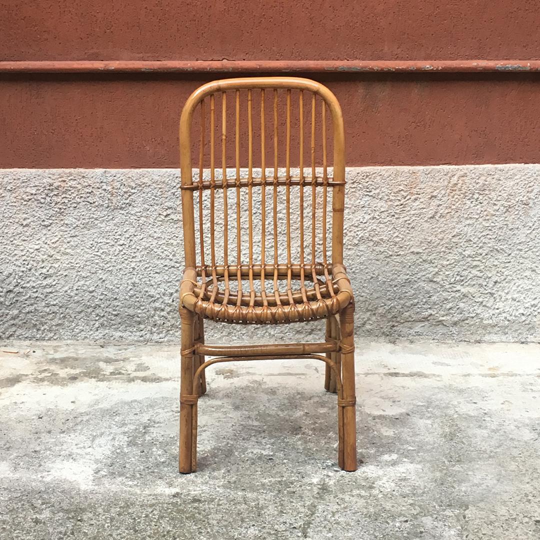 Mid-Century Modern Italian vintage rattan chairs, 1960s