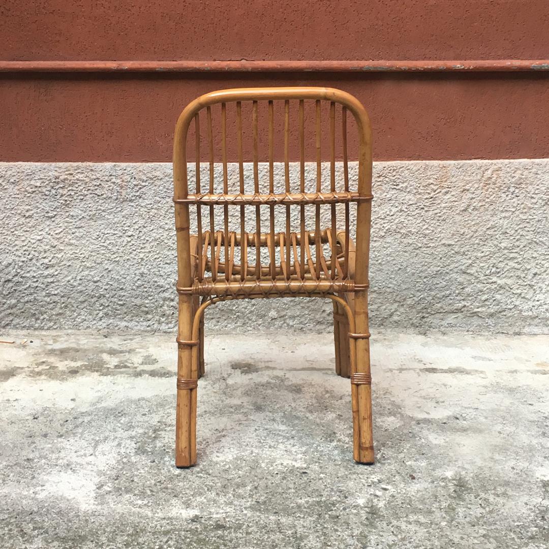 Mid-20th Century Italian vintage rattan chairs, 1960s