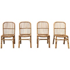 Italian vintage rattan chairs, 1960s