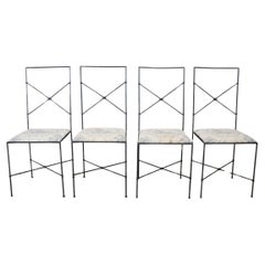 Italian Vintage Set of Four Chairs in Iron, 1980s