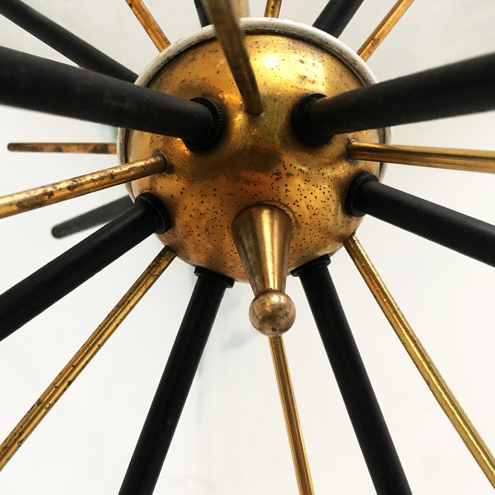 Italian Vintage Six Lights Sputnik Chandelier by Stilnovo, 1950s 3
