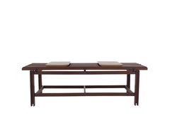 Italian Vintage Slatted Bench in the Style of Frattini with Two Seats, 1960s