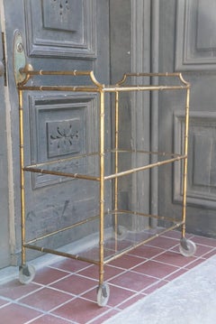 Italian Vintage Small Gilded Iron Bar Cart