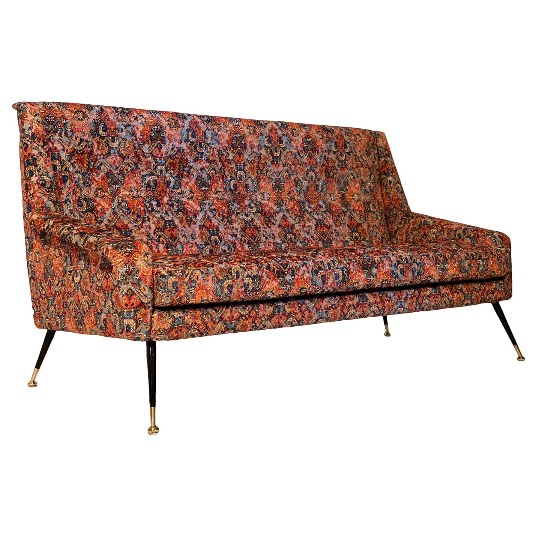 Italian Vintage Sofa with Rubelli Upholstery